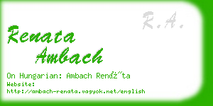 renata ambach business card